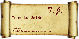 Truszka Jolán névjegykártya